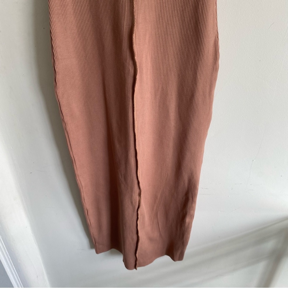 NAKED WARDROBE TAN RIBBED MIDI DRESS - Picture 4 of 12